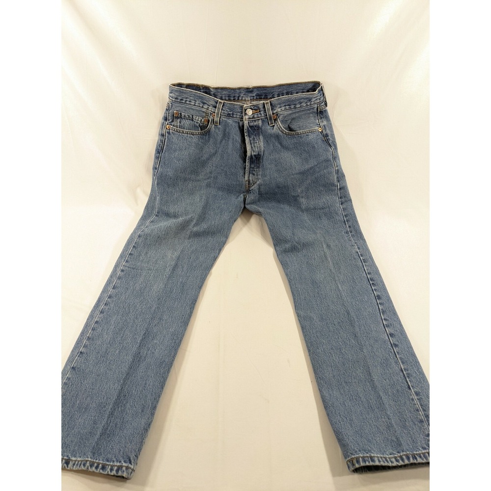 Levis 501XX Mens 32x29 (34x30 tag)‎ Medium Wash Blue Denim Button Fly Straight